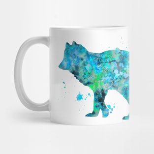 Arctic Fox Watercolor Painting Mug